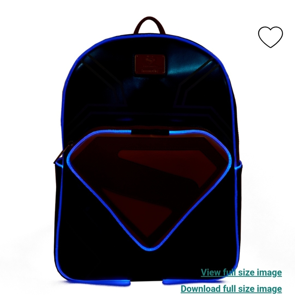 Loungefly Blue and Red Superman Backpack Full Size - Picture 9 of 10